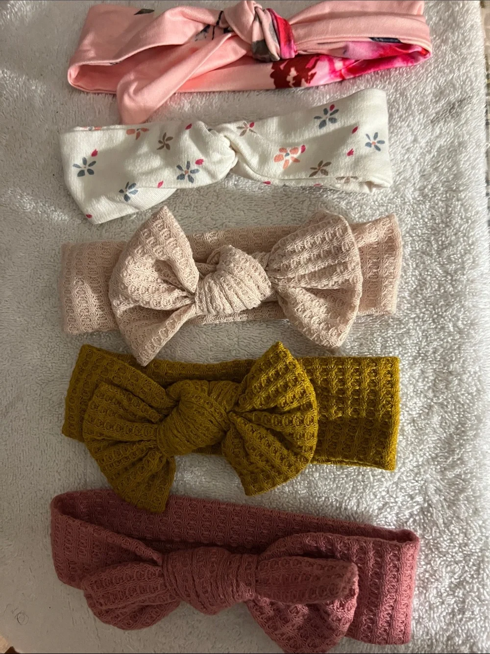 Jessica Simpson Girls Bow Headband Set - Pink, White, Beige, Mustard, Rose